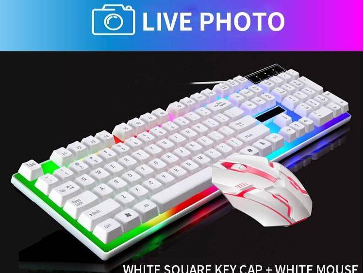 Gamer Keyboard And Mouse Combo Set RGB LED 104-Key Wired Gaming Keyboard Mouse Set for Notebook Laptop Desktop PC Tablet