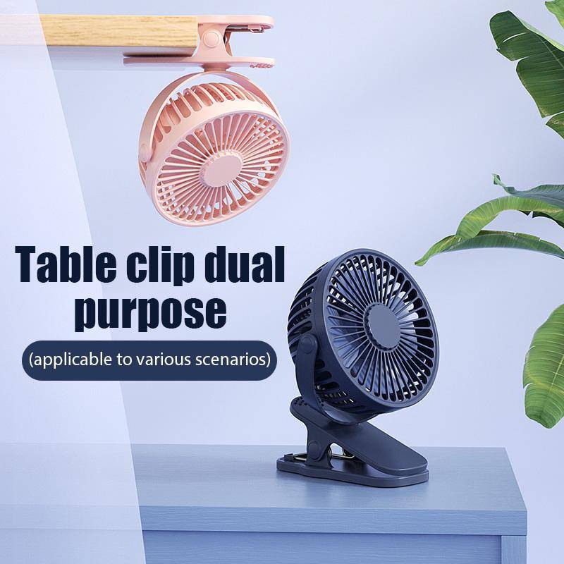 USB Rechargeable Table Fan Clip-on Type Portable Mini Desk Fan 360 Degree Rotation Adjustable Clip-on Fan For Student Dormitory Electronics Neck Fan