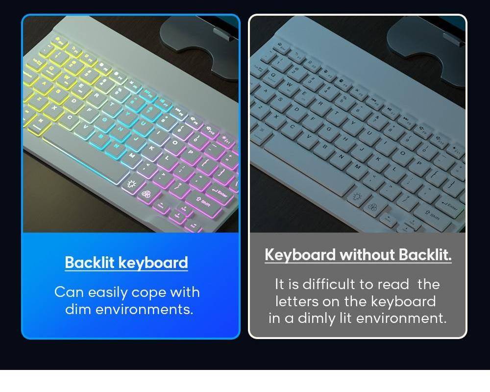 Portable Ultra-Slim Tablet Keyboard Rechargeable Backlit Wireless Bluetooth Keyboard For iPad All iOS Android Windows Tablet Portable Ultra-Slim Tablet Keyboard Rechargeable Backlit Wireless Bluetooth Keyboard For iPad All iOS Android Windows Tablet