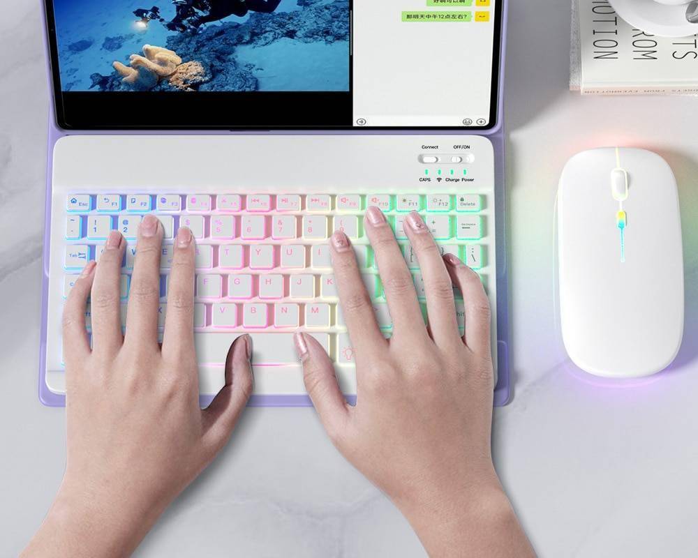 Portable Ultra-Slim Tablet Keyboard Rechargeable Backlit Wireless Bluetooth Keyboard For iPad All iOS Android Windows Tablet